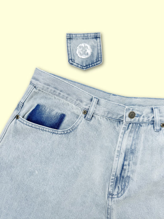 Loose Change Denim Pants (Light Wash)