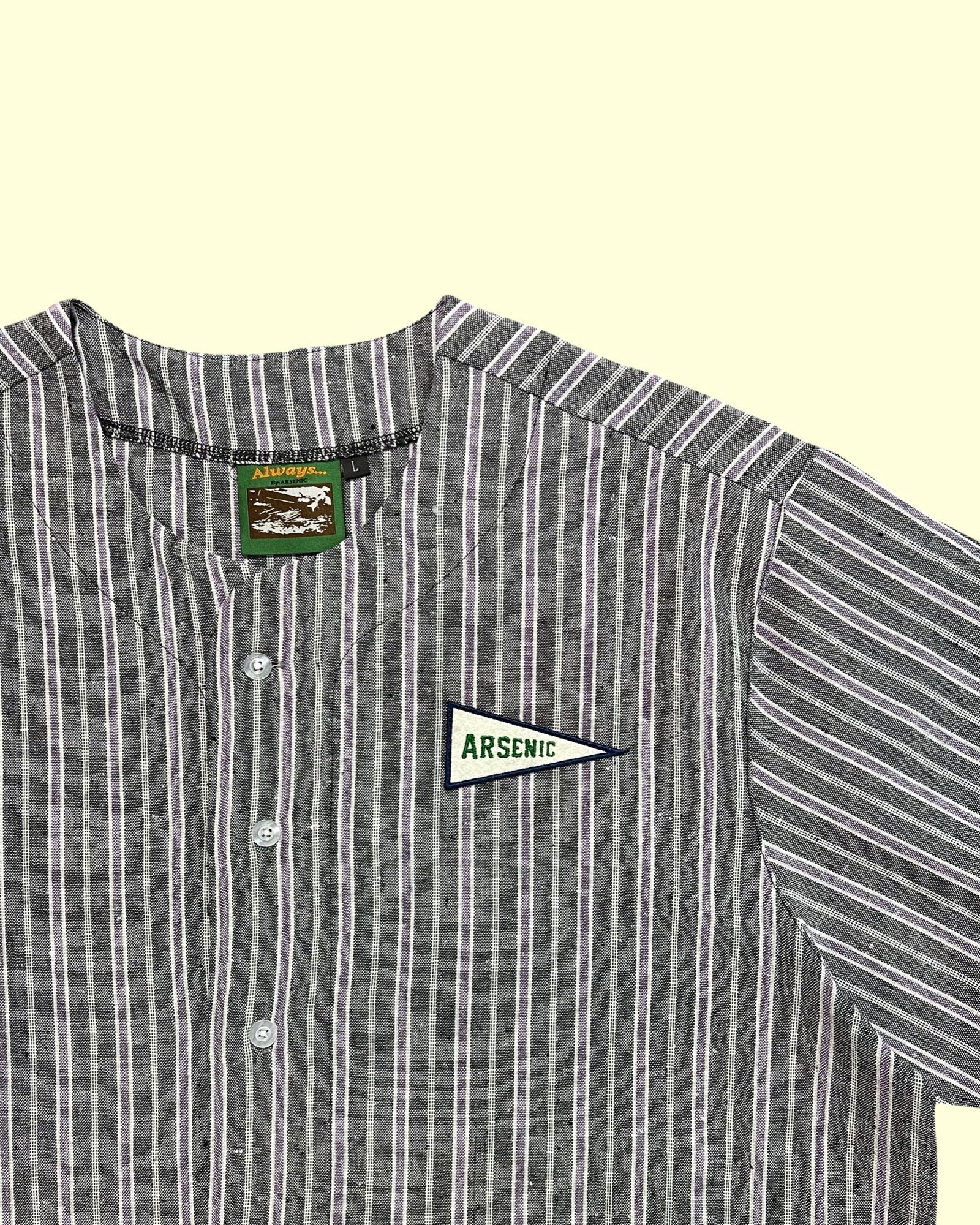Big Flag Linen Jersey (Black/Purple Striped)