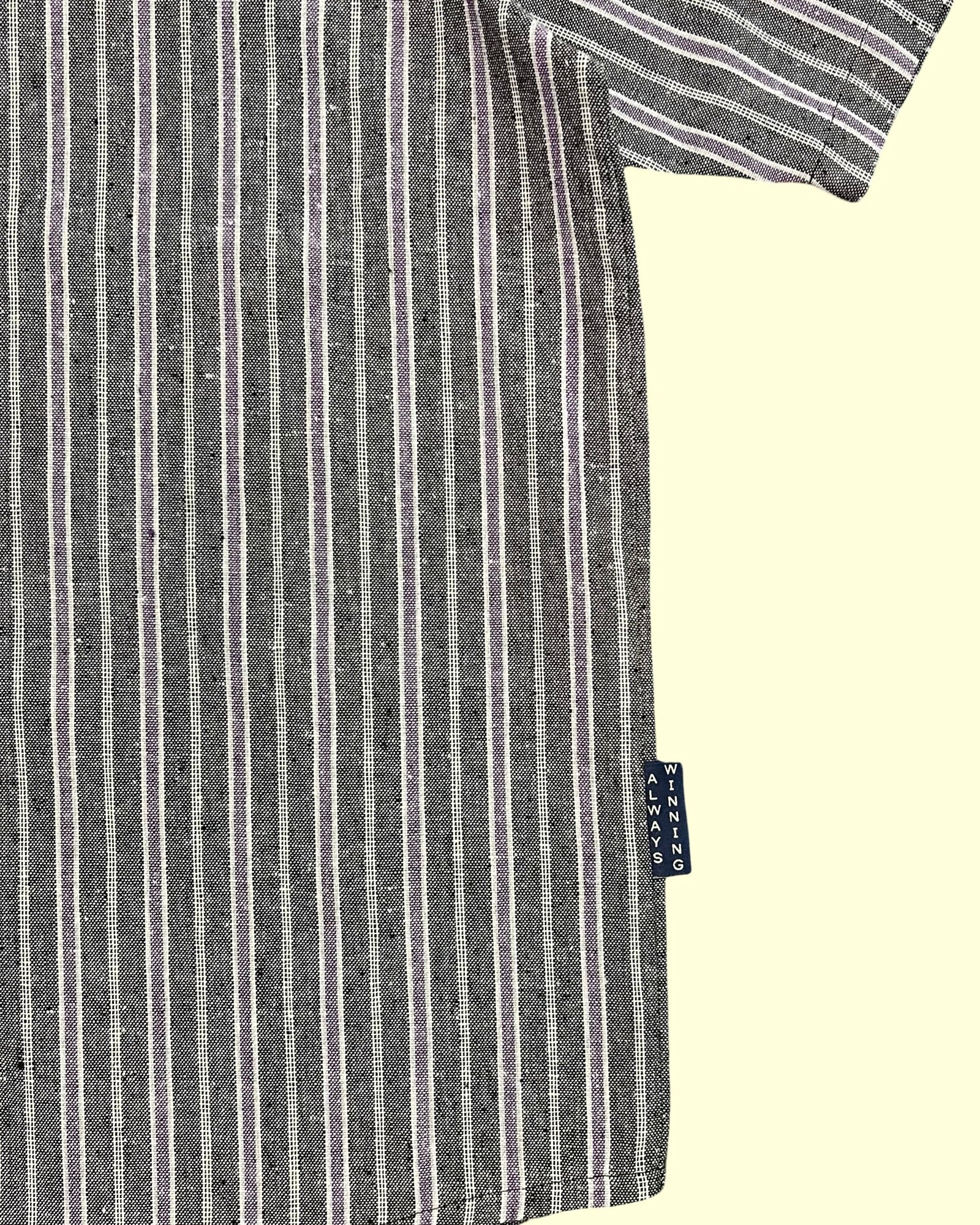 Big Flag Linen Jersey (Black/Purple Striped)