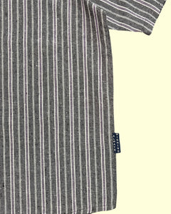 Big Flag Linen Jersey (Black/Purple Striped)