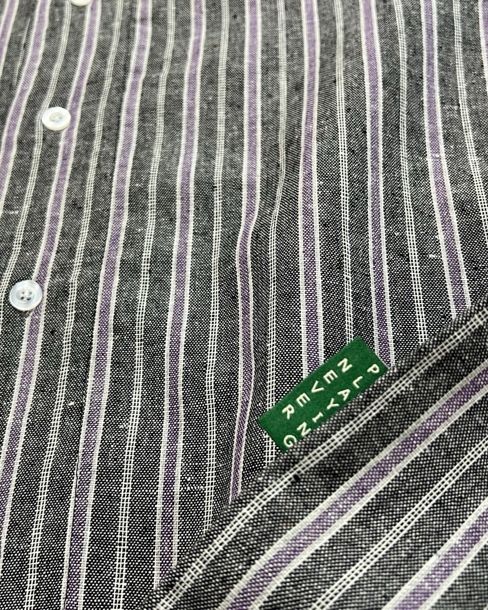 Big Flag Linen Jersey (Black/Purple Striped)