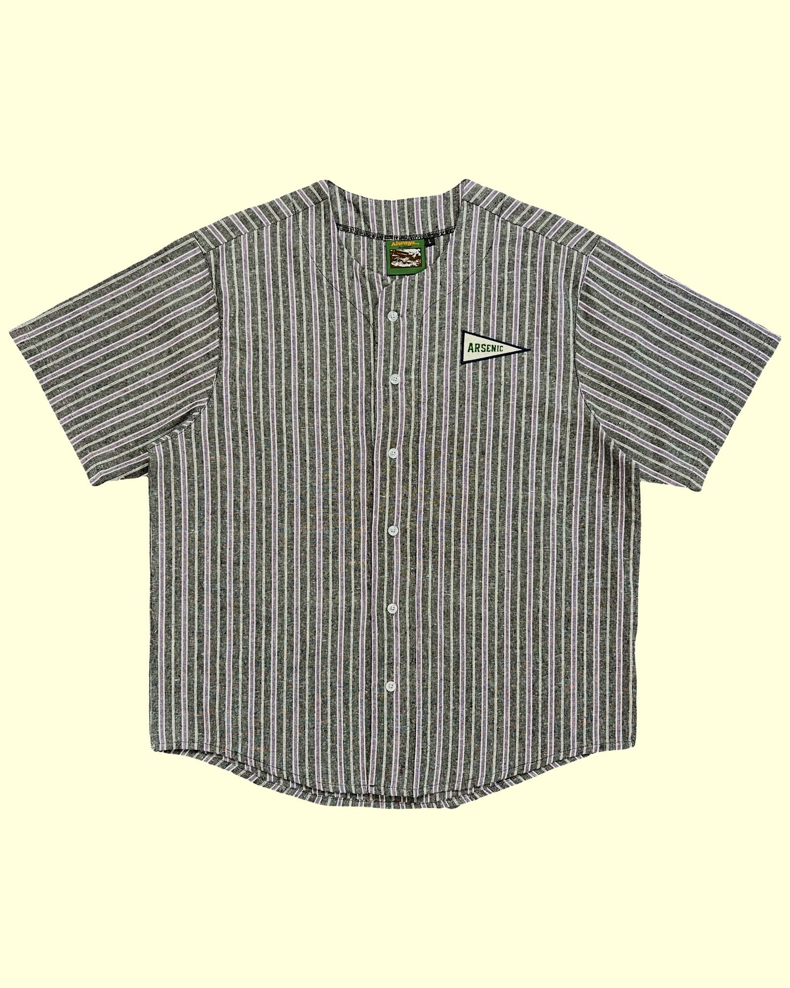 Big Flag Linen Jersey (Black/Purple Striped)