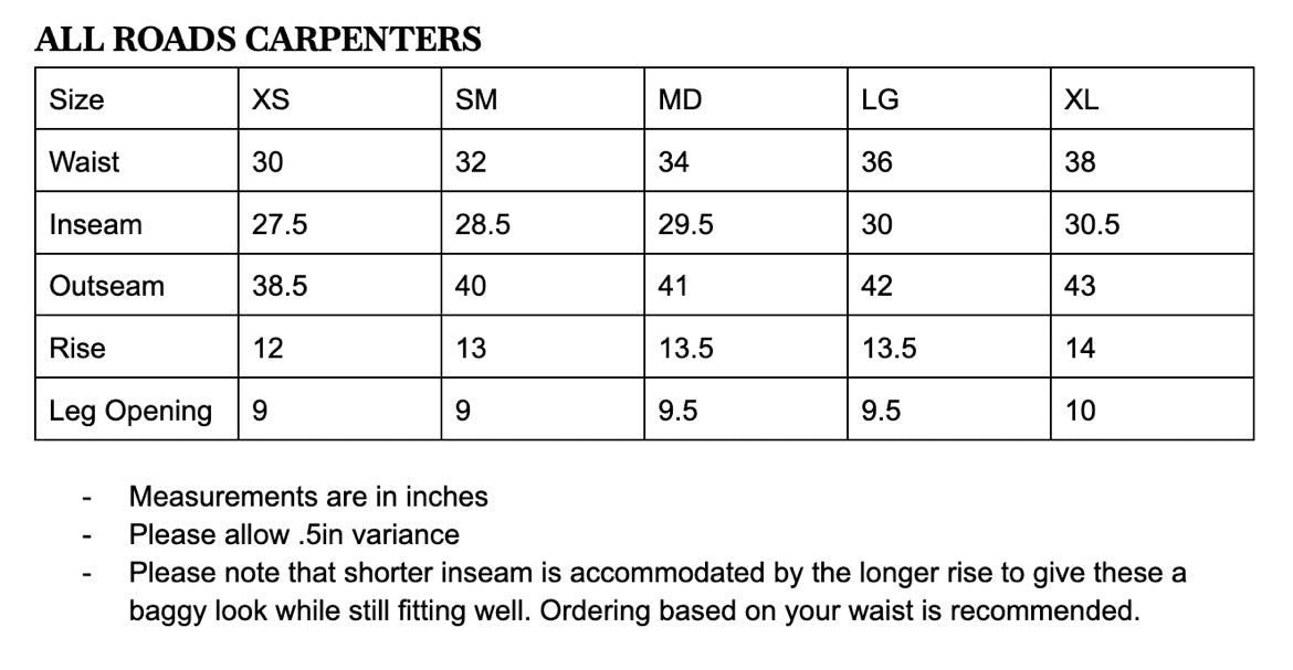 All Roads Corduroy Carpenter Pants (Smoke)