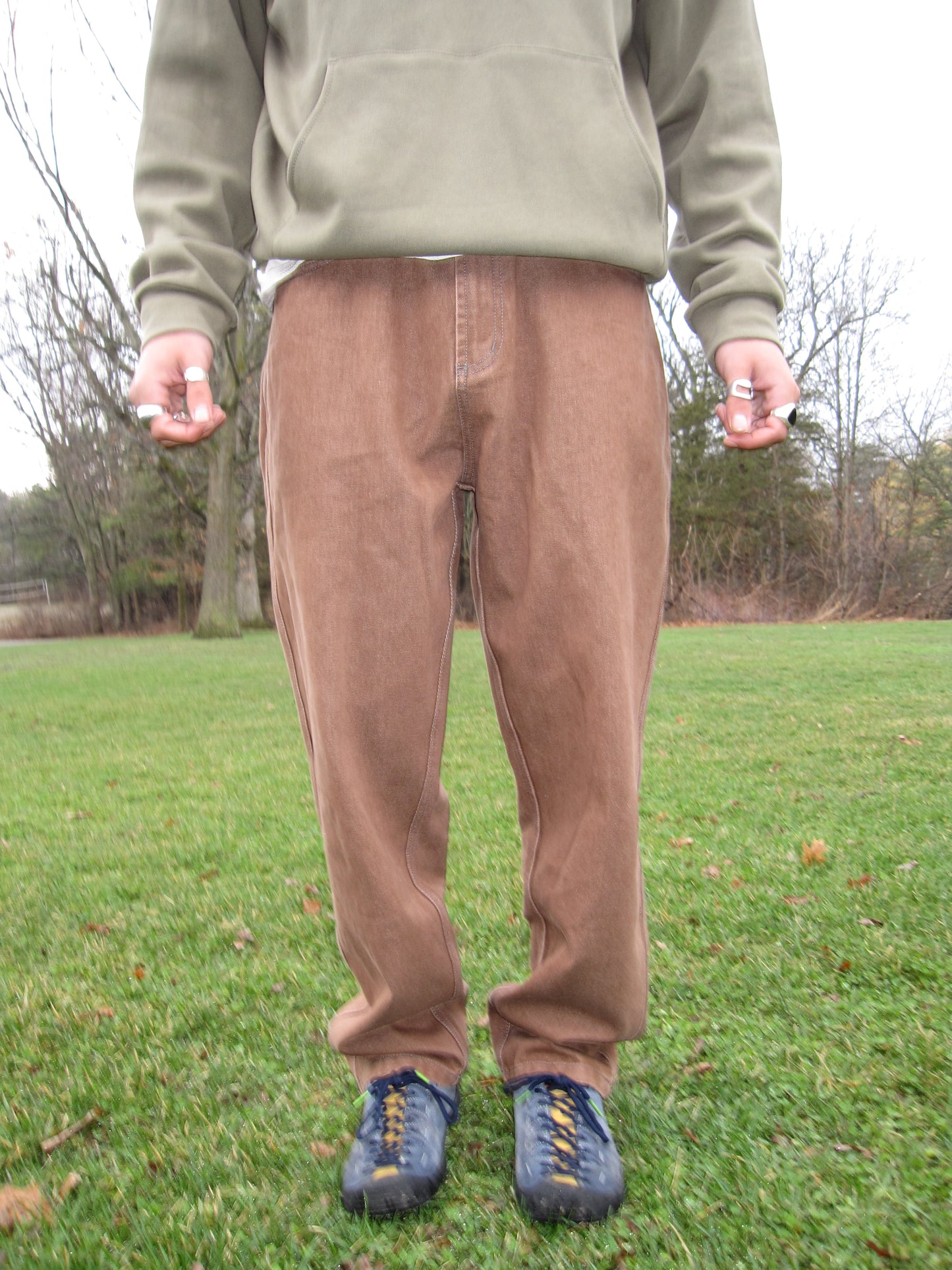 Loose Change Denim Pants (Washed Brown)