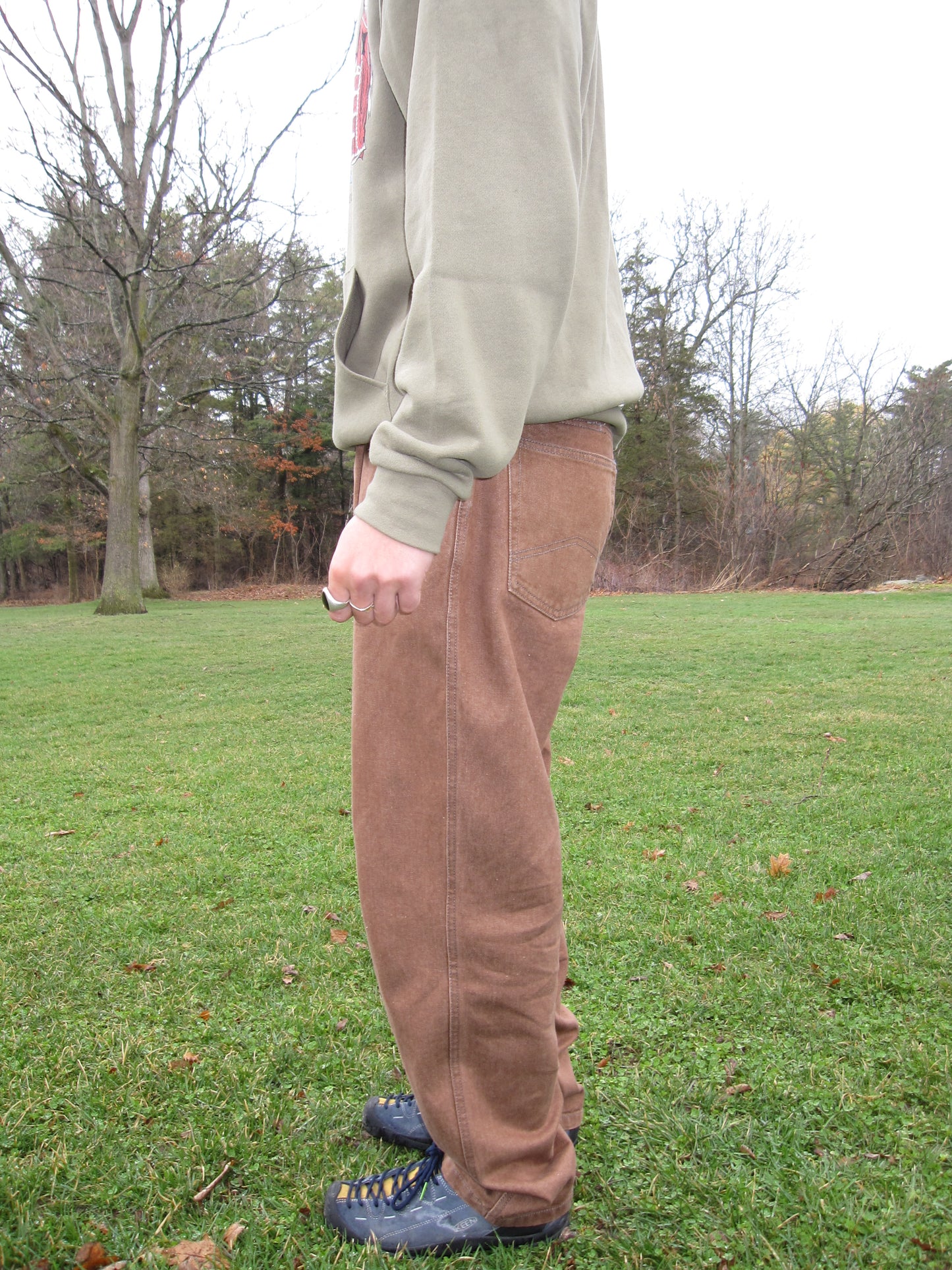Loose Change Denim Pants (Washed Brown)