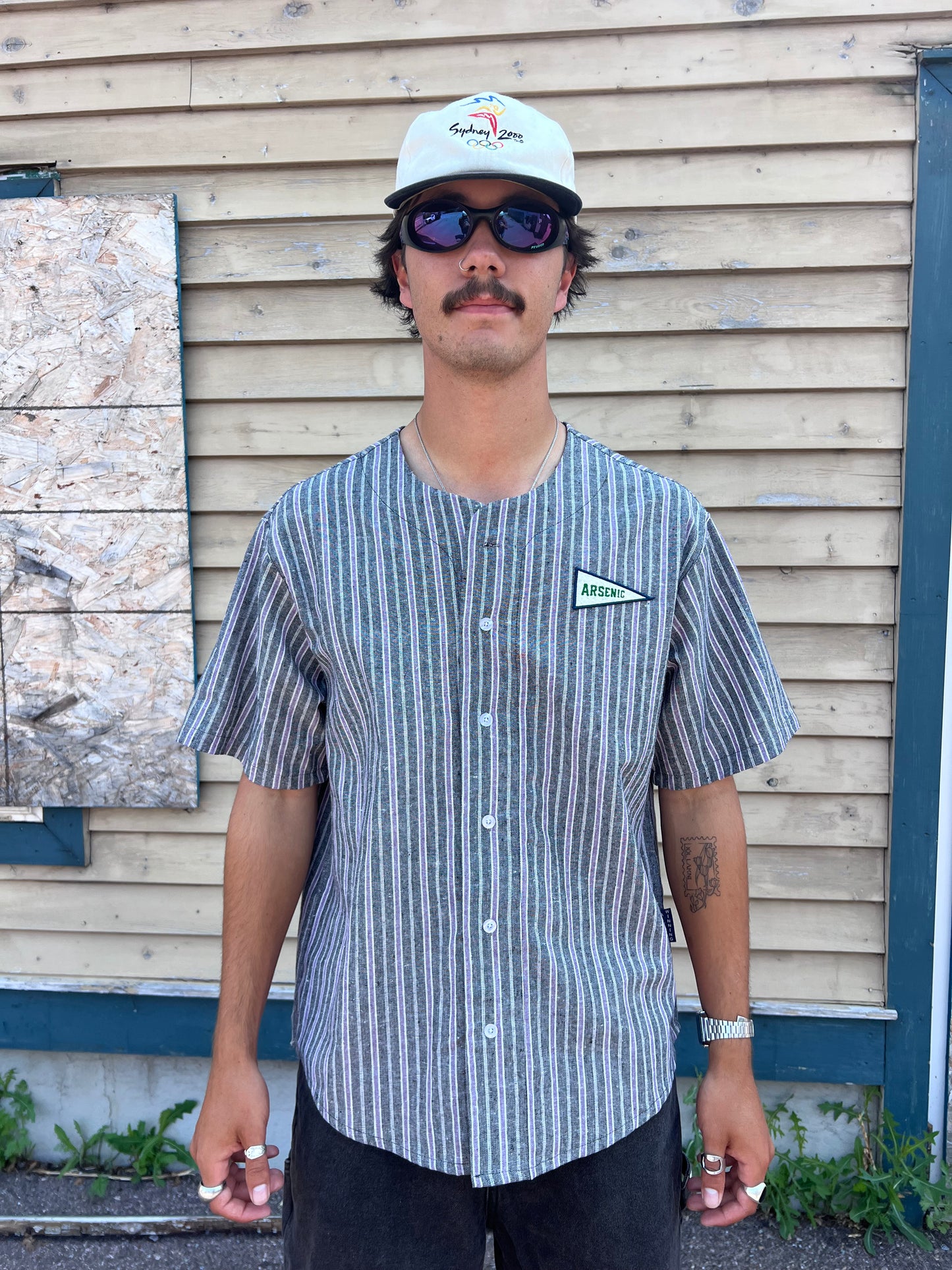 Big Flag Summer Jersey (Black/Purple Striped)
