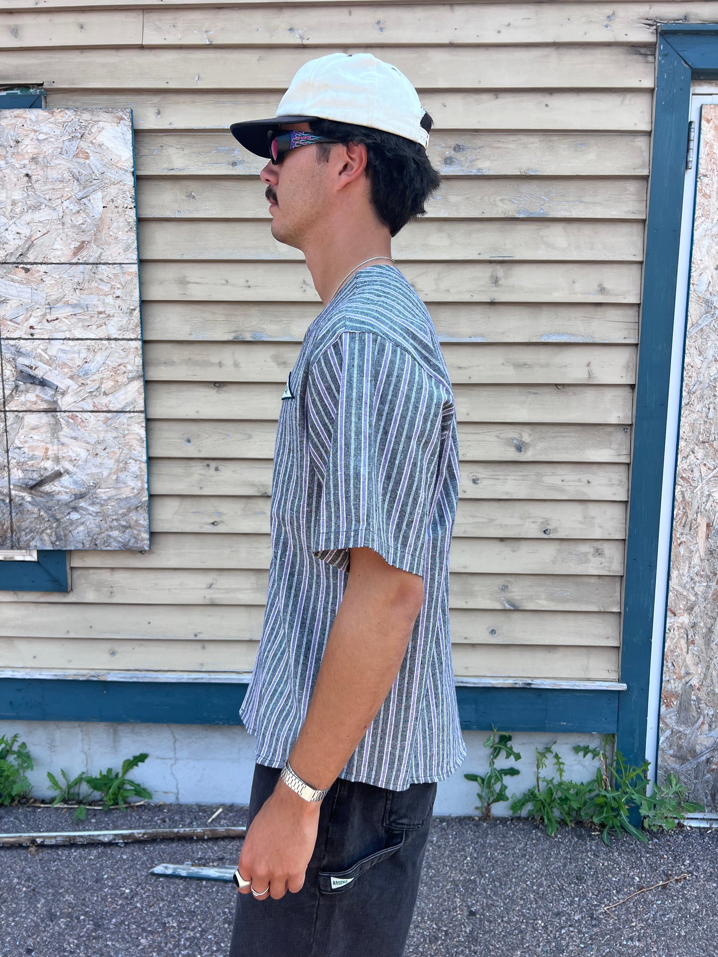 Big Flag Summer Jersey (Black/Purple Striped)
