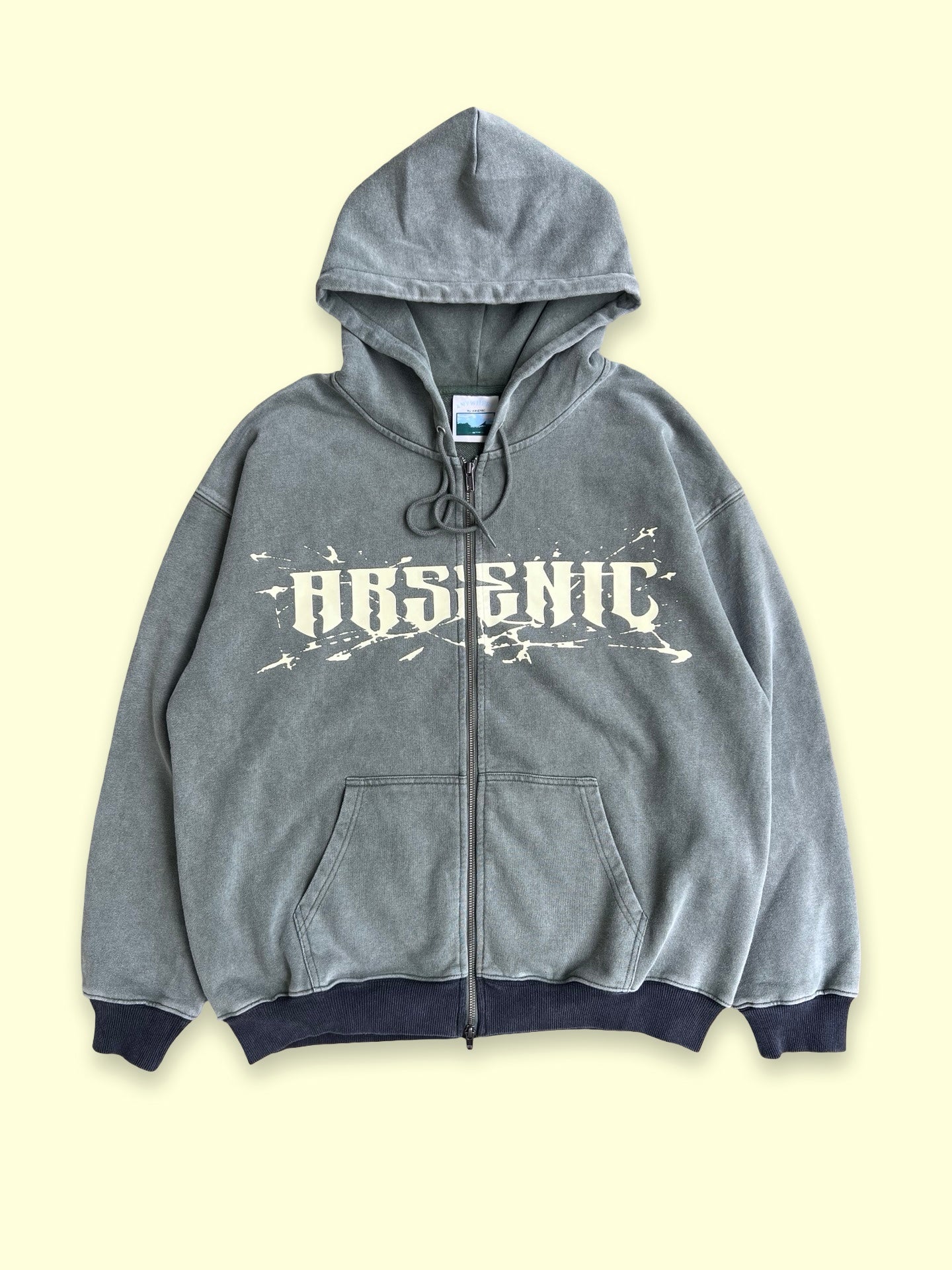"Shattered" Zippered Sweatshirt (Washed Pine)