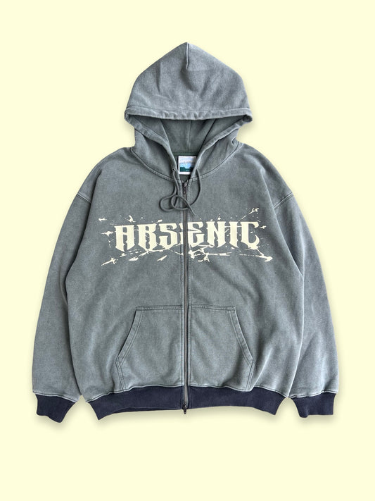 "Shattered" Zippered Sweatshirt (Washed Pine)