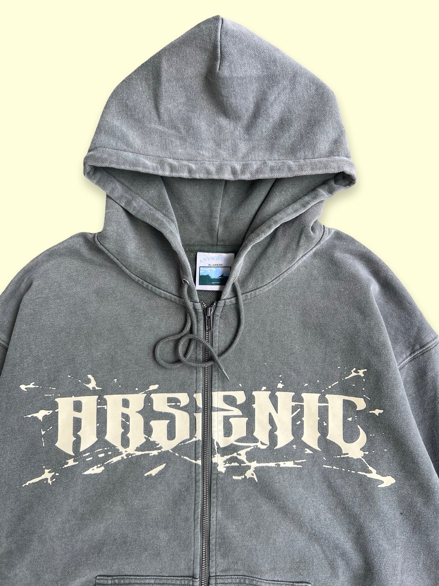 "Shattered" Zippered Sweatshirt (Washed Pine)