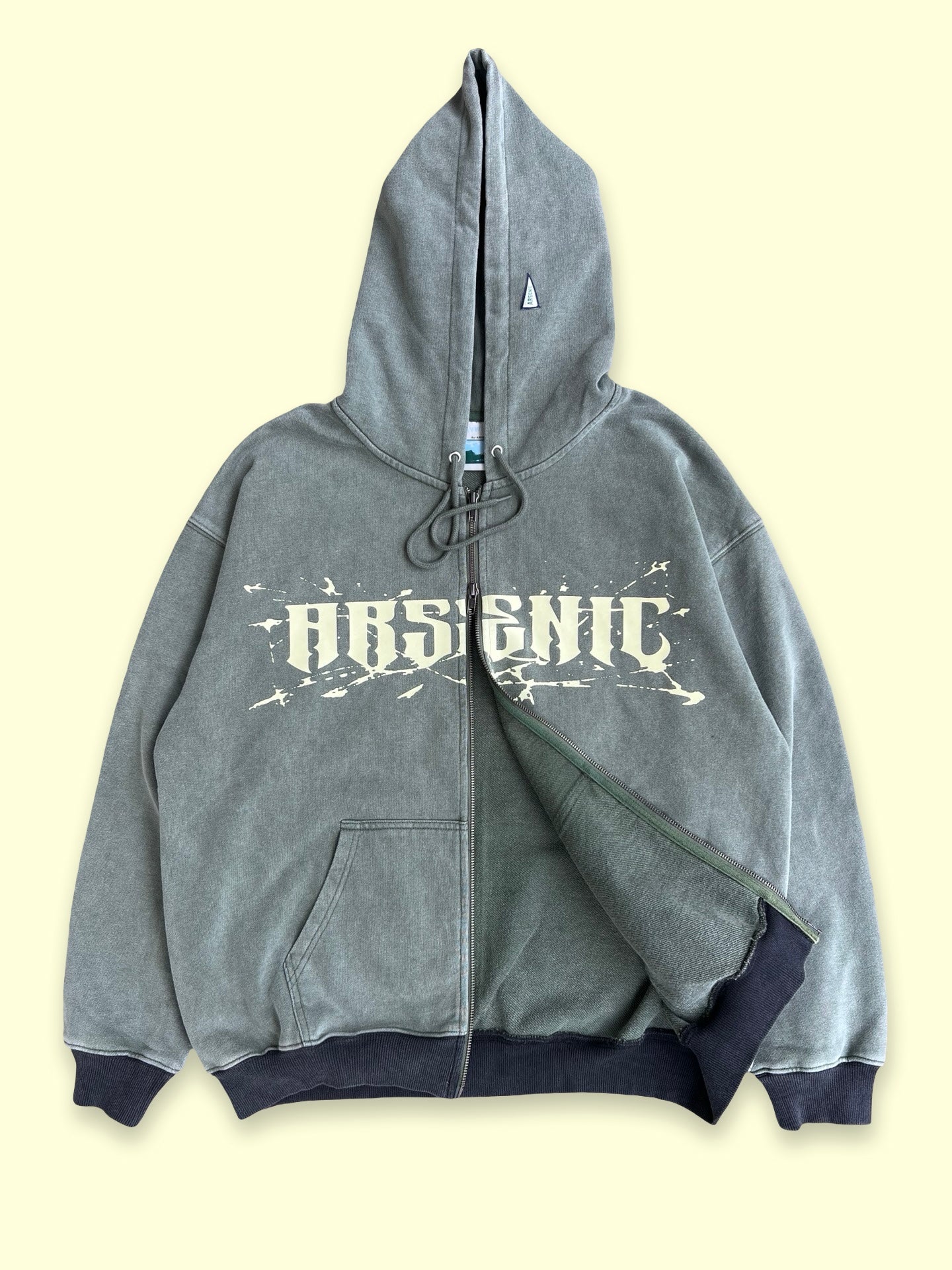 "Shattered" Zippered Sweatshirt (Washed Pine)