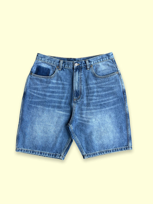Loose Change Denim Shorts (Faded Blue)