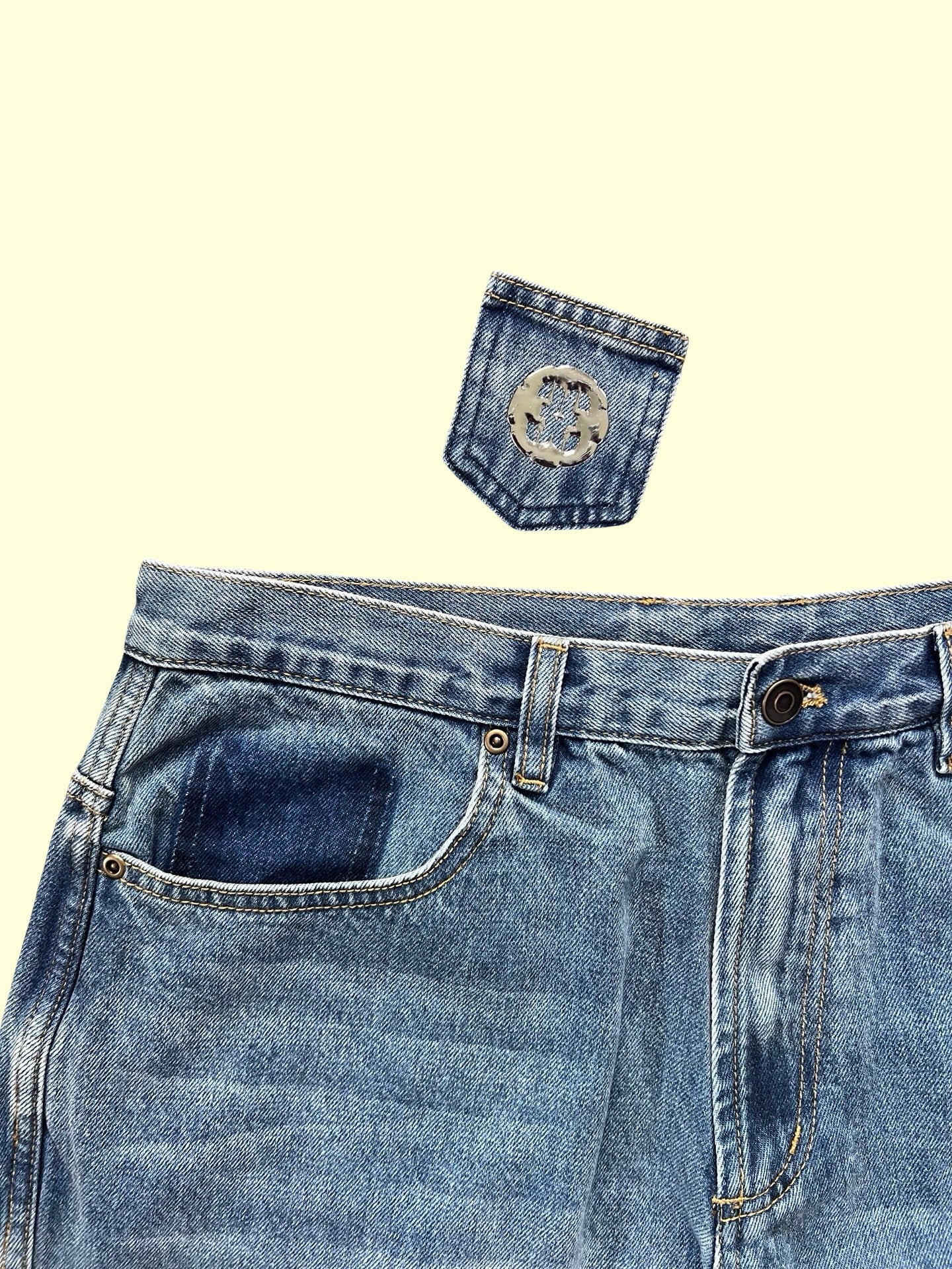 Loose Change Denim Pants (Faded Blue)