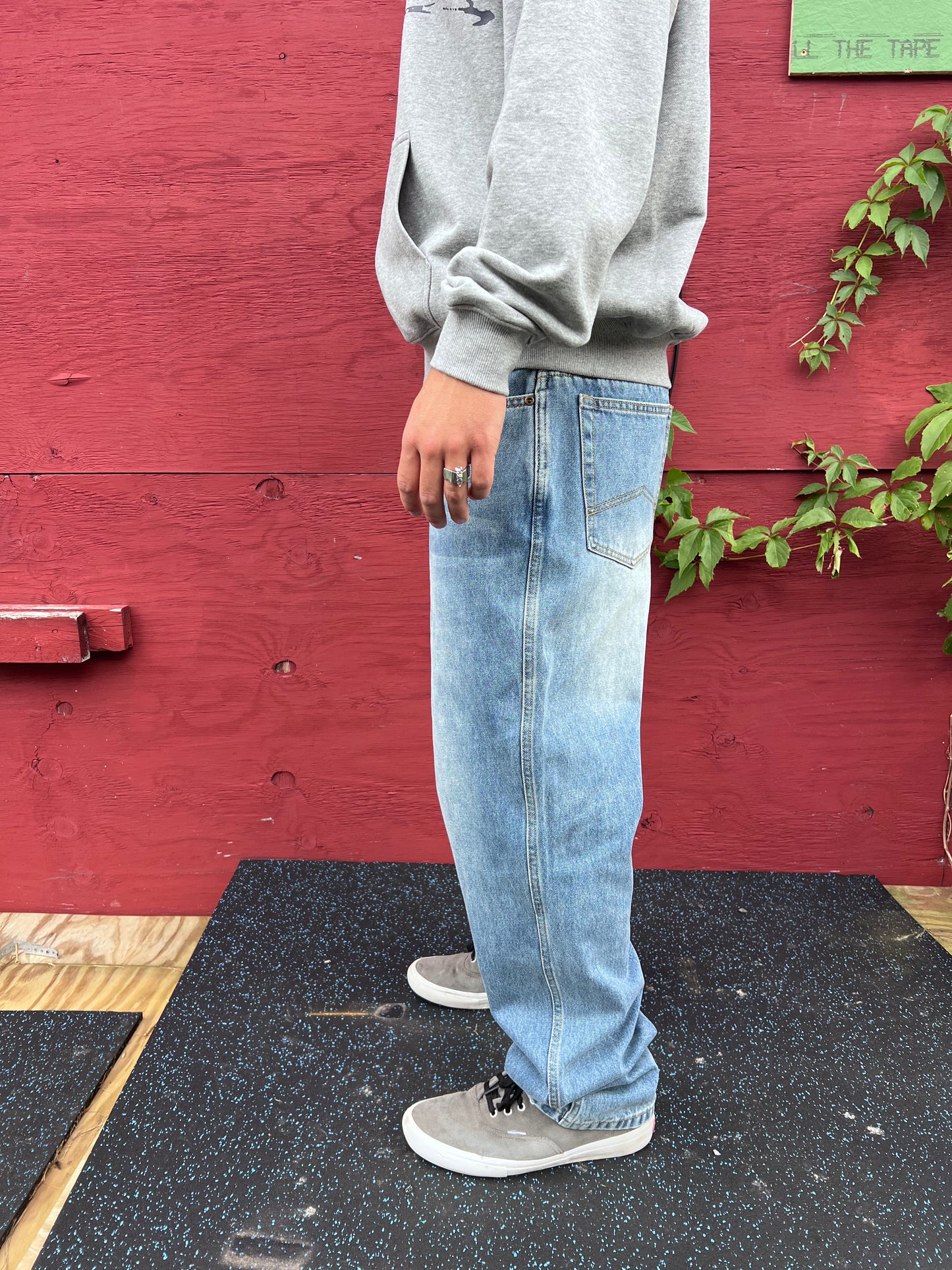 Loose Change Denim Pants (Faded Blue)