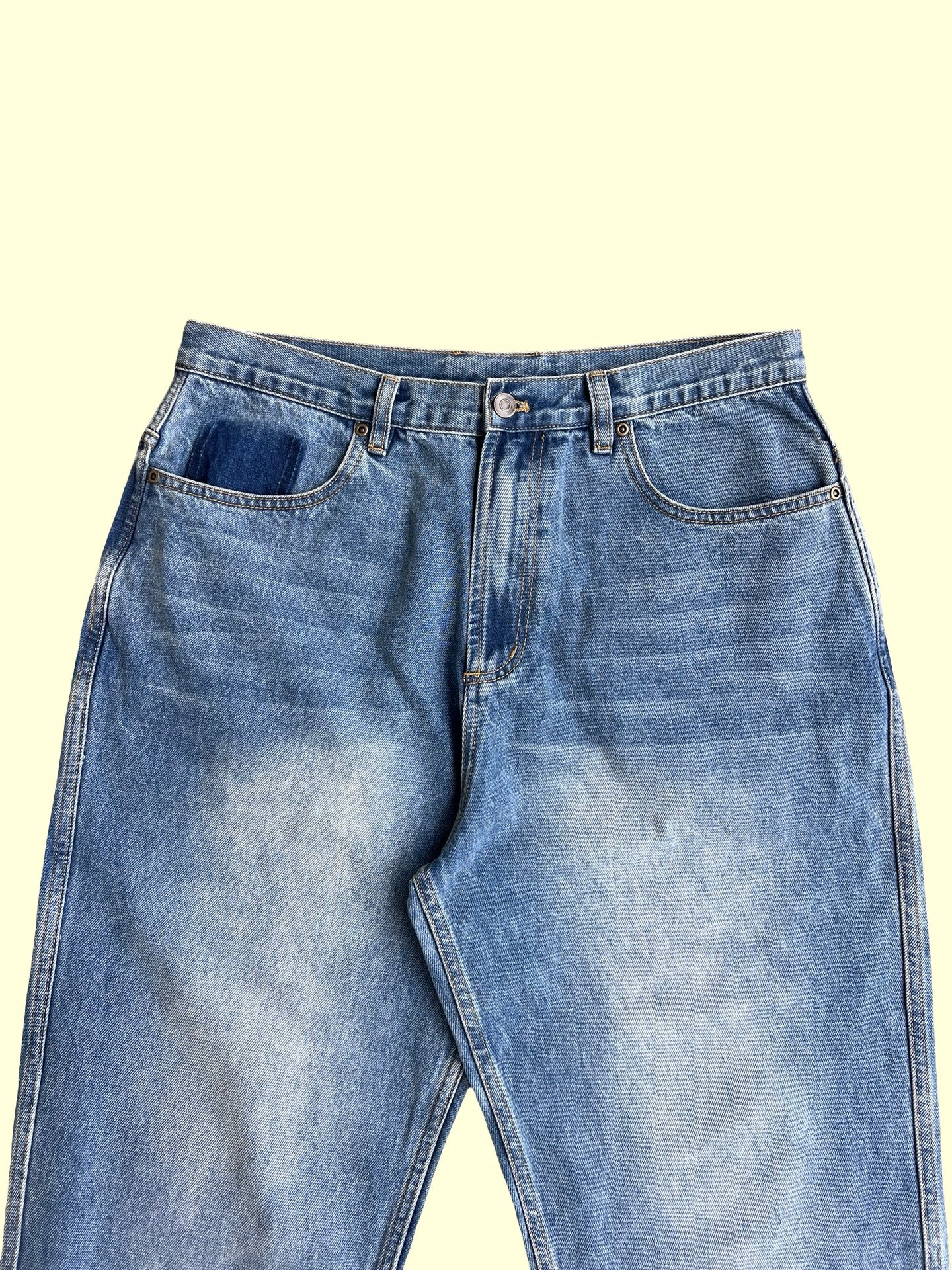Loose Change Denim Pants (Faded Blue)