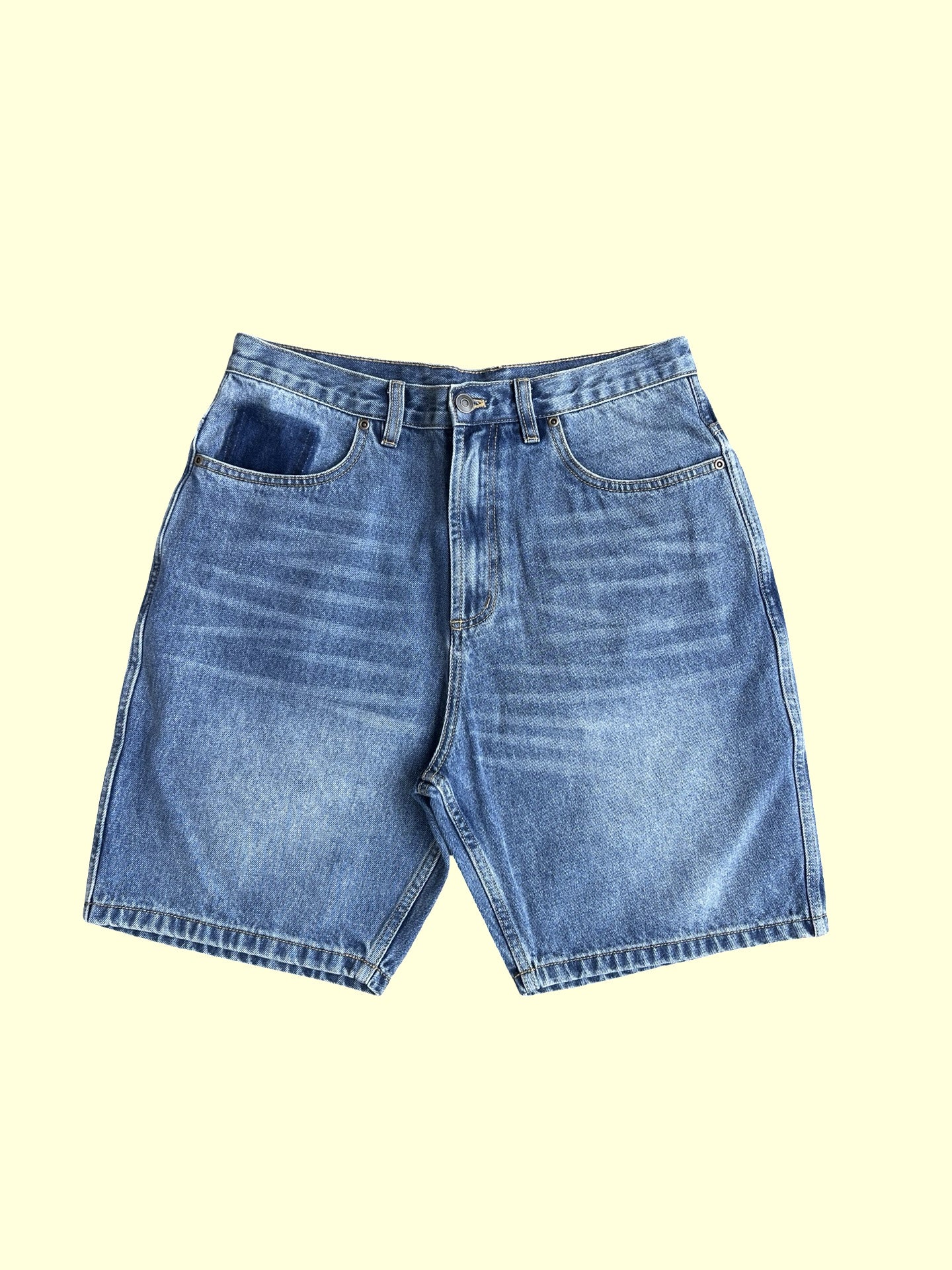 Loose Change Denim Shorts (Faded Blue)