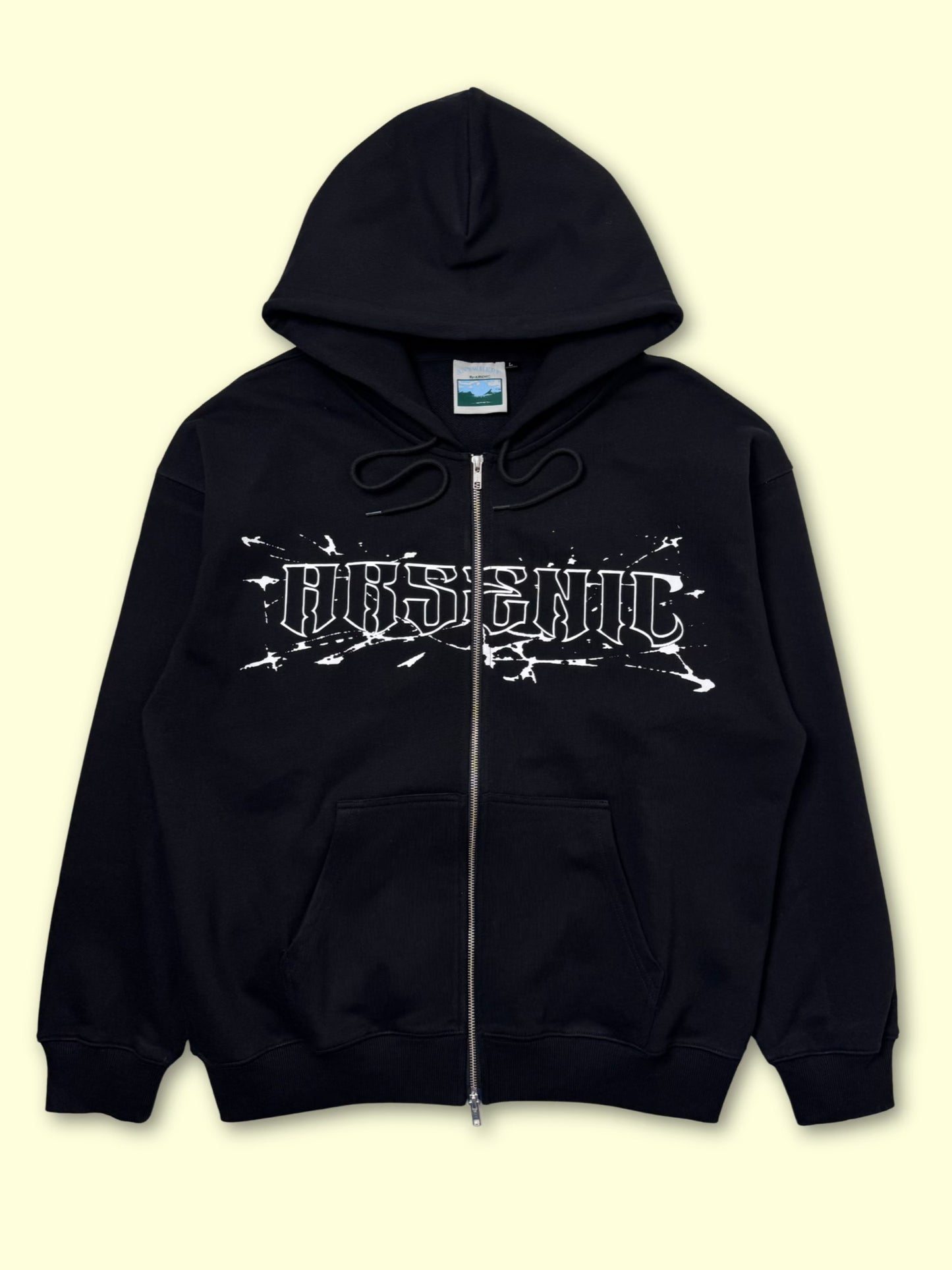 "Shattered" Zippered Sweatshirt (Black)