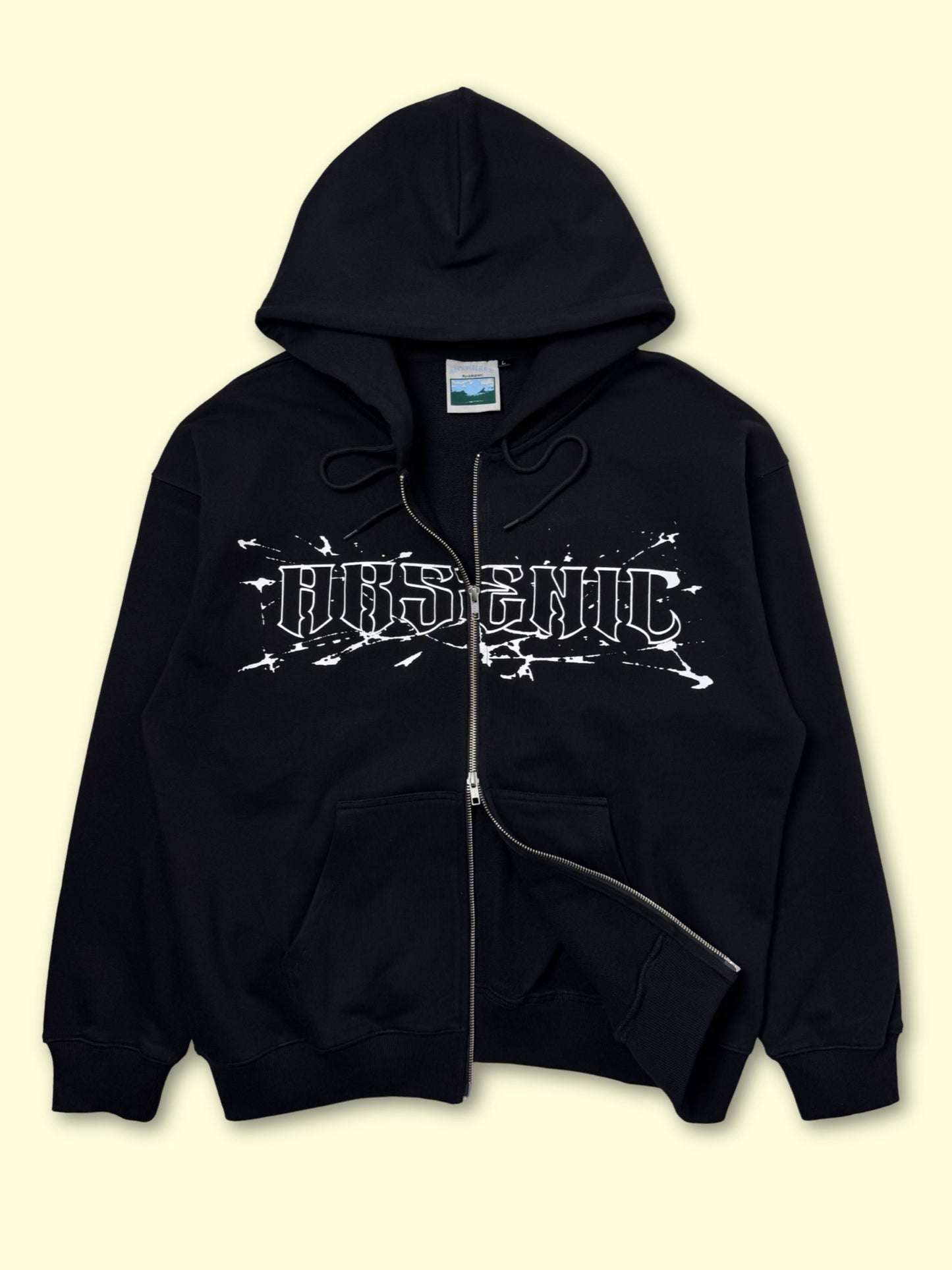 "Shattered" Zippered Sweatshirt (Black)