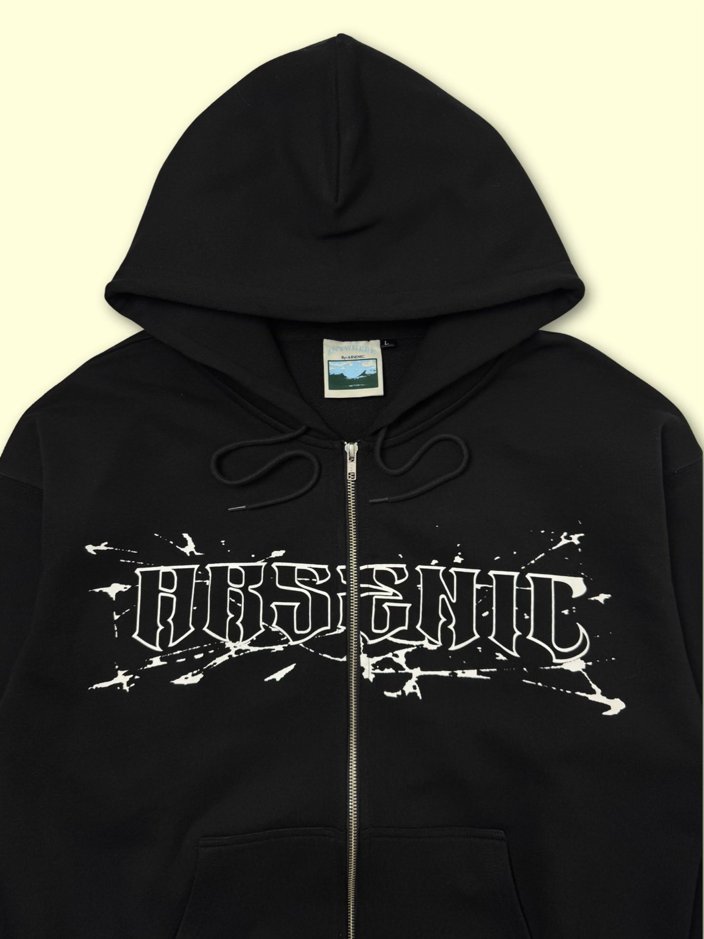 "Shattered" Zippered Sweatshirt (Black)